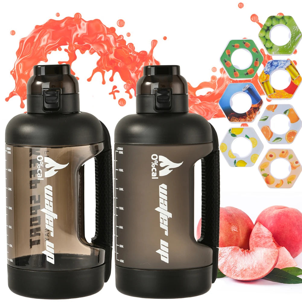 2000Ml Air Flavored Water Bottle with Flavour Pod & Handle Scent up Water Kettle Scent Water Tumblers for Outdoor Camping Travel