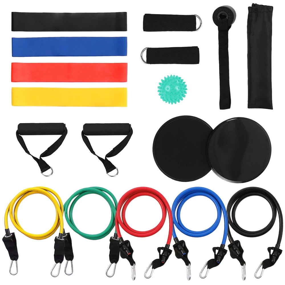 TOMSHOO Resistance Bands Fitness Yoga Home Gym Exercise Resistance Bands Latex Gym Strength Training Loops Bands Gym Workout